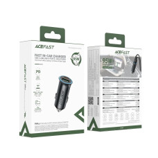 Автомобільне зарядний пристрій Acefast B16 (PD65W+QC3.0) total 95W (1USB-A/1C) Сіре