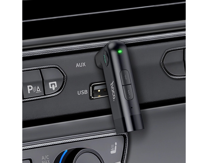 Бездротовий ресивер AUX Hoco E53 Dawn sound FM transmitter BT5.0 чорний