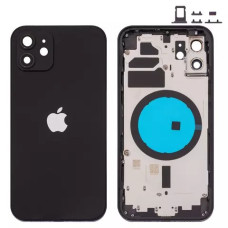 Корпус для iPhone 12, з тримачем SIM карти, з бічними кнопками, чорний