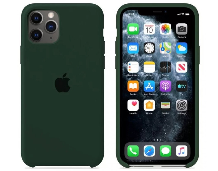 Чехол-силикон оригинал Soft Matte iPhone 11 Pro Max, Forest green
