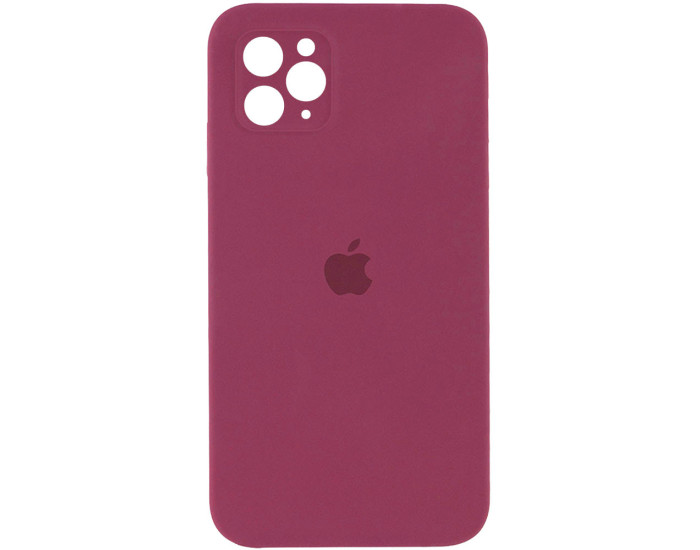 Чехол-силикон оригинал Square Cover Soft Matte Full Camera iPhone 11 Pro Max, Marsala