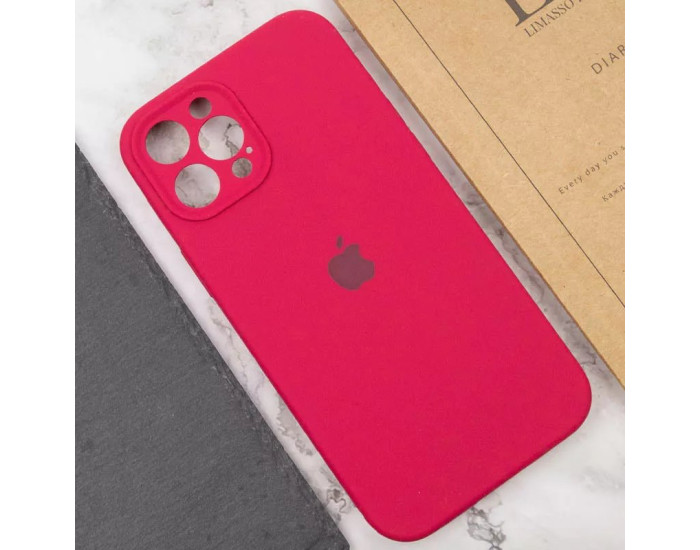 Чехол-силикон оригинал Full Camera Soft Matte iPhone 12 Pro Max, Rose red