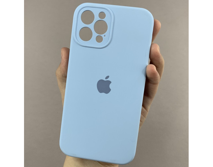 Чехол-силикон оригинал Full Camera Soft Matte iPhone 12 Pro Max, Light blue