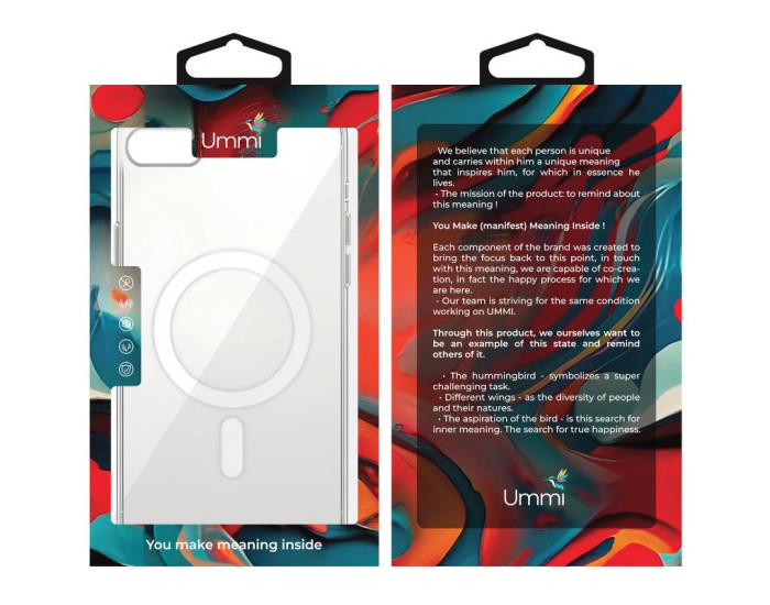 Чехол-силикон Ummi Transparent with MagSafe iPhone 16e / 17e, прозрачный