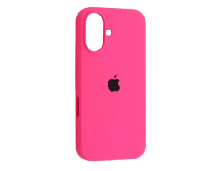 Чехол-силикон оригинал Full Soft Matte with MagSafe iPhone 16, ярко-розовый