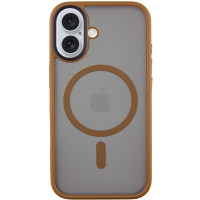 Чехол-силикон Metal Buttons with MagSafe Apple iPhone 16, Золотой