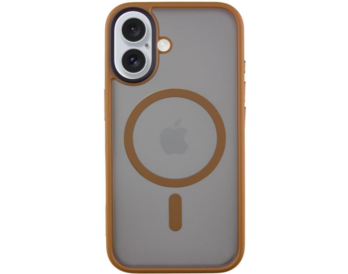 Чехол-силикон Metal Buttons with MagSafe Apple iPhone 16, Золотой