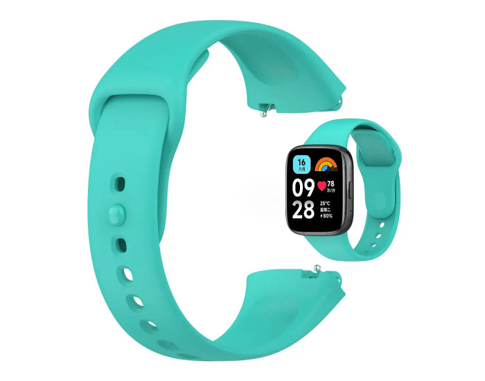 Ремешок силиконовый Xiaomi Redmi Watch 3 Lite / 3 Active, бірюзовий