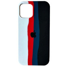Чехол-силикон оригинал Colorfull Full Cover Soft Matte iPhone 12 Pro Max, White/Black (5)