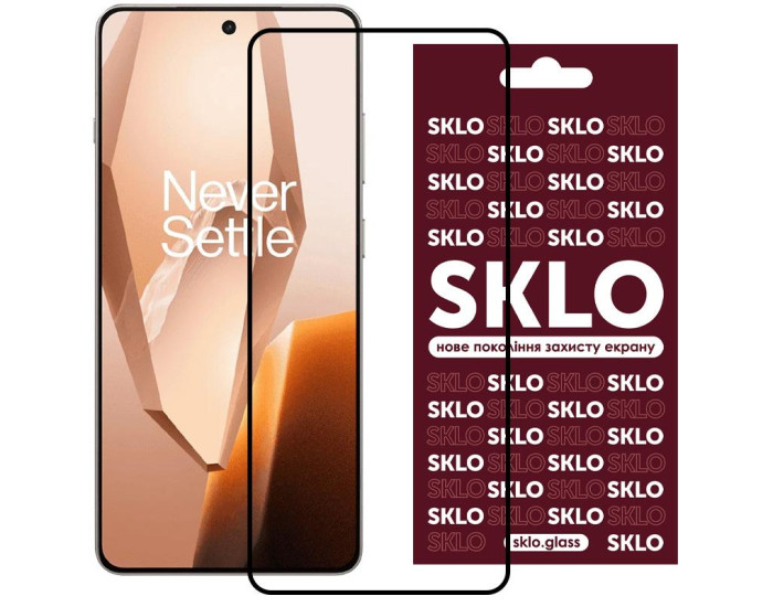 Захисне стеклo SKLO OnePlus 13R 5D/ Ace 5 / 5 Pro, чорний