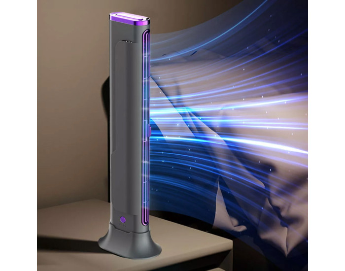 Вентилятор Настільний F3 Tower Fan, 3 speeds 1200 mah, фіолетовий