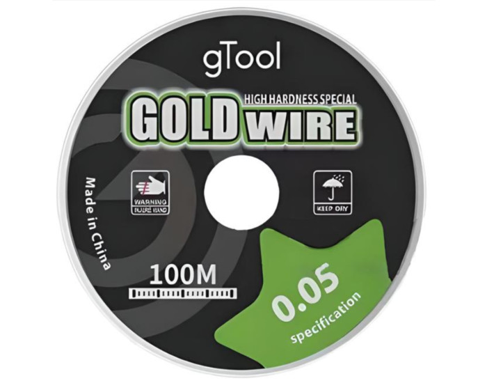 Струна для снятия тачскринов 0.05mm x 100m, gTool, золотистая