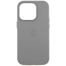 Чехол кожаный Leather Case MagSafe and Animation iPhone 16 Pro, светло-серый
