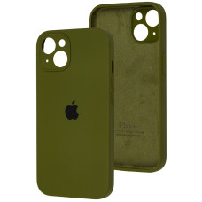 Чехол-силикон оригинал Full Camera Soft Matte iPhone 13 (Зелёный / Dark Olive)