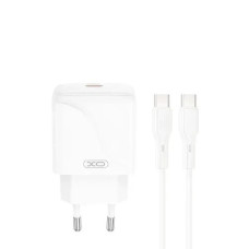 Мережеве зарядний пристрій XO L141 (EU) 20W Single USB-C Fast Charger + cable Type-C (NB-Q231A) White