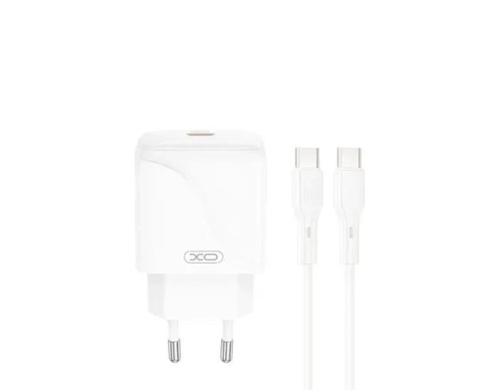 Мережеве зарядний пристрій XO L141 (EU) 20W Single USB-C Fast Charger + cable Type-C (NB-Q231A) White