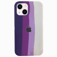 Чехол-силикон оригинал Colorfull Full Cover Soft Matte iPhone 13, Violet/White (6)