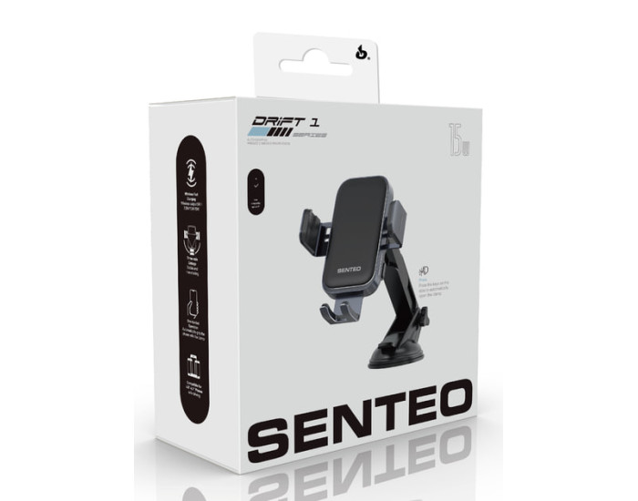 Автодержатель с безпроводной зарядкой SENTEO SH-01 Drift 1 Wireless charging Auto clamping phone holder 15W Dashboard
