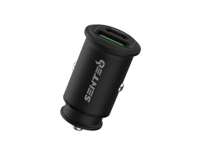 Автомобильное зарядное устройство SENTEO Q-02 Fast Car charger (USB-A+USB-C) 30W (Черный  Black)