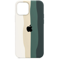 Чехол-силикон оригинал Colorfull Full Cover Soft Matte iPhone 13 Pro, White/Pine Green (4)