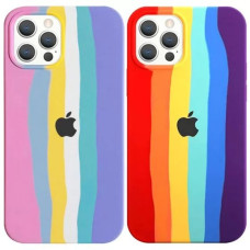 Чехол-силикон оригинал Colorfull Full Cover Soft Matte iPhone 13 Pro, Rainbow