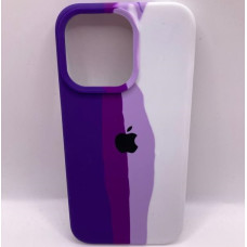 Чехол-силикон оригинал Colorfull Full Cover Soft Matte iPhone 13 Pro Max, Violet/White (6)