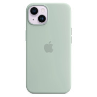 Чехол-силикон оригинал Full Soft Matte with Magsafe iPhone 14 Plus (Бирюзовый / Succulent)