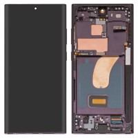 Дисплей с сенсорным экраном (модуль) Samsung S918 S23 Ultra, черный с рамкой, переклейка 