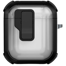 Чехол противоударный Locking Button AirPods 1/2, черный (уценка/поврежденная упаковка)
