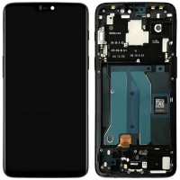 Дисплей с сенсорным экраном (модуль) OnePlus 6 A6003, черный с рамкой оригинал
