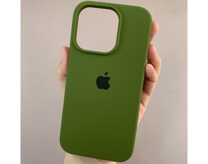 Чехол-силикон оригинал Full Soft Matte Case with MagSafe iPhone 14 Pro Max, Olive