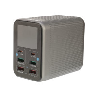 Зарядна станція Relife Q4 72W з індикацією параметрів зарядки (2 USB 5V 2.4А /2 USB QC 3A /1 Type-C 45W /1 Type-C 65W)