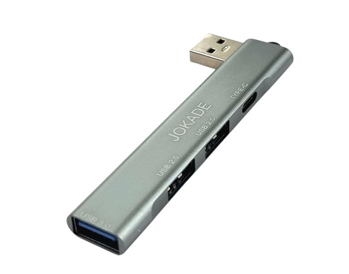Переходник USB HUB Jokade JC022 KUXUN Series 4 in 1 converter (USB to Type-C+2*USB 2.0+1USB 3.0) серый
