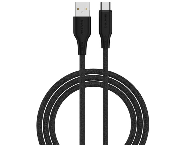 Кабель USB SENTEO SL-05 Foamed Silicone 3A USB to Type-C 1m (With CarPlay) чорний
