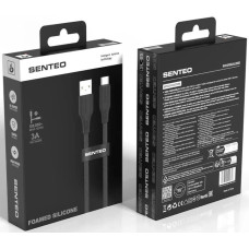 Кабель USB SENTEO SL-05 Foamed Silicone 3A USB to Type-C 1m (With CarPlay) чорний