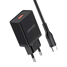 Сетевое зарядное устройство Jokade JB048 MIGAO (3A/USB-A) с кабелем (USB-Micro) черный