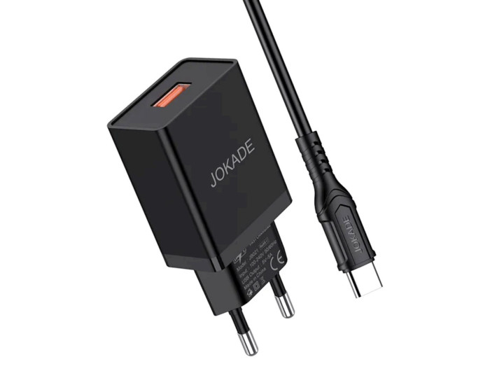 Сетевое зарядное устройство Jokade JB048 MIGAO (3A/USB-A) с кабелем (USB-Micro) черный