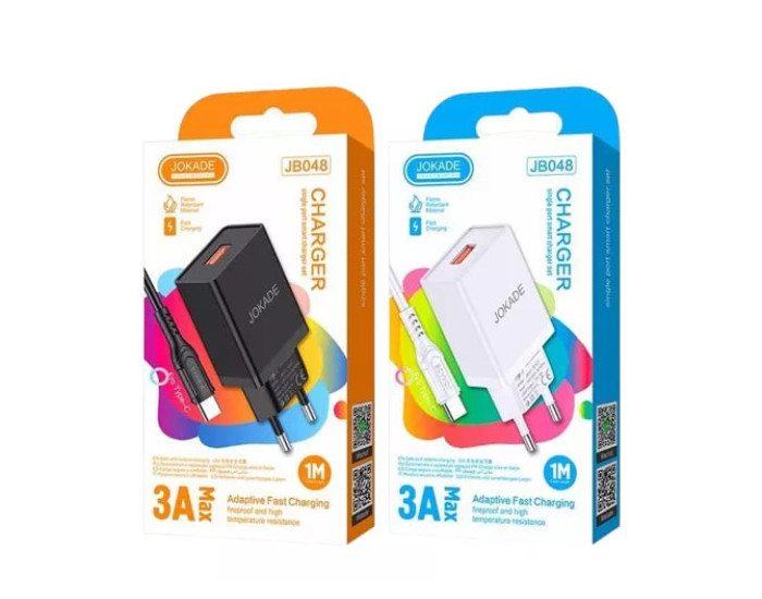 Сетевое зарядное устройство Jokade JB048 MIGAO (3A/USB-A) с кабелем (USB-Micro) черный