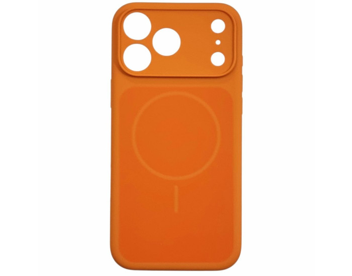 Чохол-силікон Velvet Ring MagSafe Full Camera iPhone 17 Pro Max, Помаранчевий