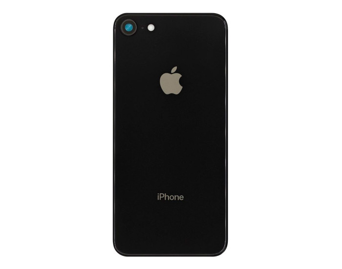 Задняя панель корпуса для iPhone 8, черная со стеклом камеры