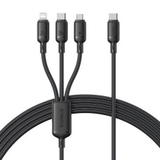Кабель USB Baseus Silky Series 3in1 USB-C to M+L+C (100W/1.5m) (P10377706123-00) Black
