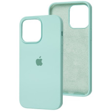 Чехол-силикон оригинал Full Soft Matte iPhone 14 Pro Max (Бирюзоый / Marine Green)