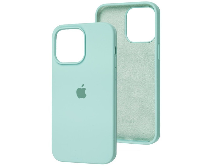 Чехол-силикон оригинал Full Soft Matte iPhone 14 Pro Max (Бирюзоый / Marine Green)