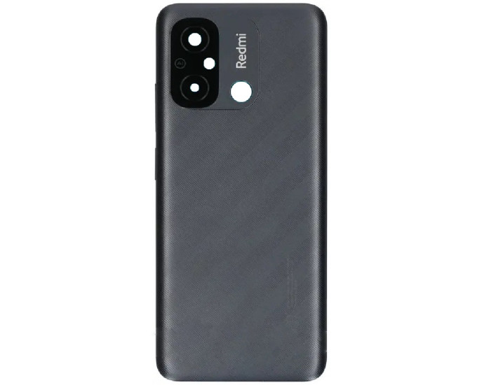 Задняя крышка корпуса для Xiaomi Redmi 12C, серая со стеклом камеры, оригинал
