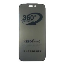 Защитное стекло Privacy 5D Anti-Static iPhone 17 Pro Max, черное
