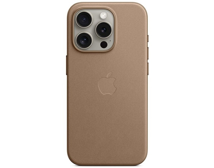 Чехол-силикон оригинал FineWoven Case with MagSafe iPhone 15 Pro, Taupe
