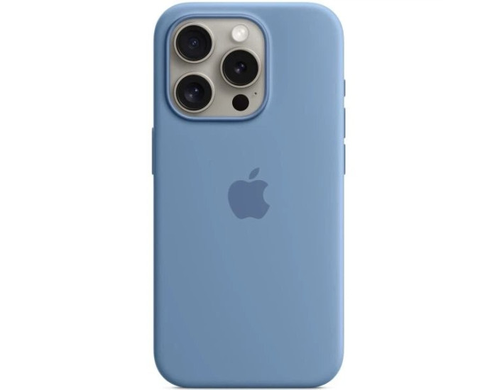 Чехол-силикон оригинал Full Soft Matte with MagSafe iPhone 15 Pro Max, Winter blue