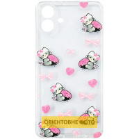 Чохол-силікон TPU Clear Joy Samsung A36 5G, Strawberry cats
