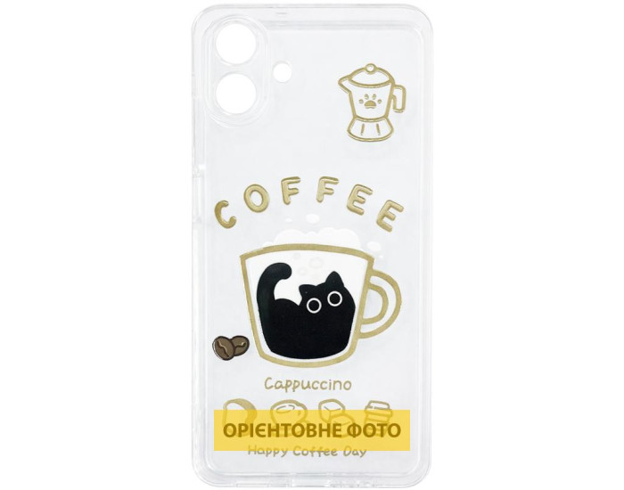 Чохол-силікон TPU Clear Joy Samsung A37 5G, Coffee