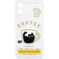 Чехол-силикон TPU Clear Joy Samsung A57 5G, Coffee